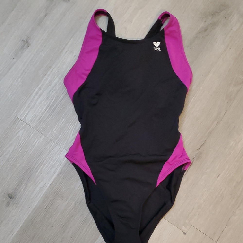 TYR Black and Magenta Swimsuit